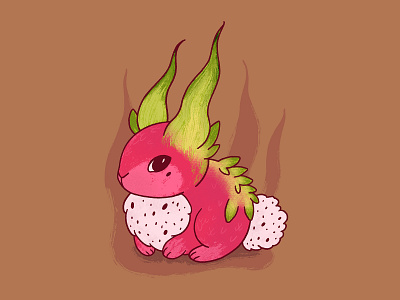 Rabbit as dragon fruit 2d 2d character autumn character character design characterdesign dragon dragon fruit harvest illustraion illustration mascot pitahaya pitaya procreate rabbit