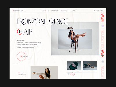 Fritz Hansen // Main Screen furniture home page home screen main page minimal minimalism product shop store ui ux web web design webdesign website