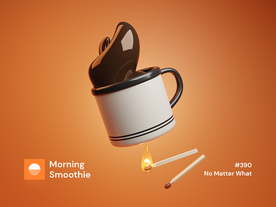 No Matter What 3d 3d art blender blender3d coffe coffee coffee bean coffee cup coffee shop coffeeshop diorama fire illustration isometric isometric design isometric illustration light low poly match matches