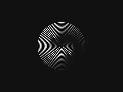 Circle black gradient graphic design minimalism pattern