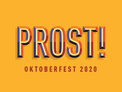 Prost! 3d beer fall geometric germany octoberfest type typography