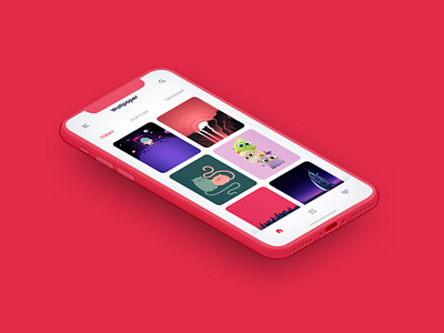 Wallpaper App Design app app design app mockup behance branding dailyui flat design minimal stark trent ui ui design ui inspiration uitrends uiux uiuxdesign user interface design uxui wallpaper app