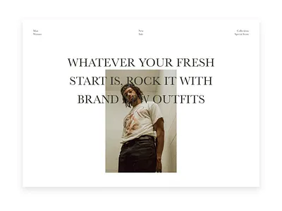 Fashion Landing Page: Hero Exploration v2 design fashion fashon landing page font hero hero section landing landing page typogaphy ui uidesign user interface web webdesign website
