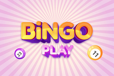 Bingo play editable text effect with game style 3d energy font power