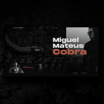 Personal Website cobra homepage landing landing page landing page design layout snake ui ui ux ui design uidesign uiux uiux design uiuxdesign uiuxdesigner web webdesign website website design