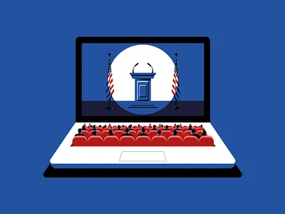 Presidential Obsession cinema conceptual conceptual art conceptual illustration digital digital illustration illustration laptop political presidential social media vectorart