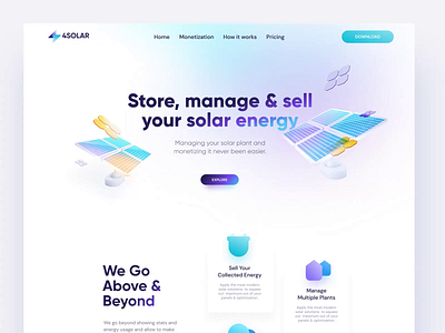 4Solar Landing Page 3d blender energy grid photons power power plant renewable solar solar panel solar plant stats sun