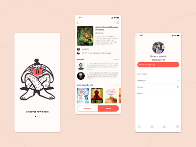 Book exchange app book app book cover bookstore clean ui concept design minimalistic mobile app design modern design read reading reading app reading book ui ui design