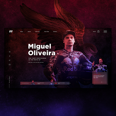 Miguel Oliveira 88 Website home screen homepage homepage design layout layoutdesign ui ui ux ui design uidesign uiux uiux design uiux designer uiuxdesigner web design webdesign website website design