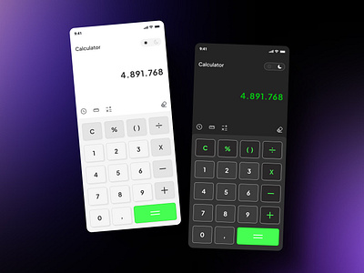 Calculator UI Mobile App animation app design ui ux