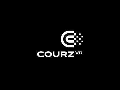 Courz VR abstract branding course design digital education geometric identity logo logotype mark sign vr