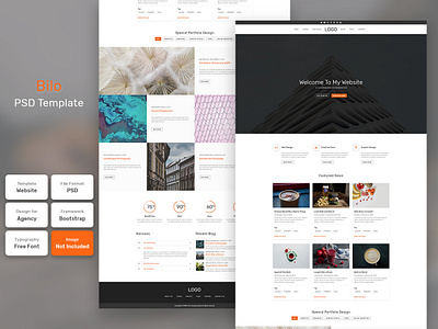 Bilo Agency Homepage Web Template business company corporate cover creative design email home promotion template web
