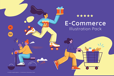 E-Commerce Illustration Pack character characterdesign design ecommerce ecommerce app ecommerce business ecommerce design flatdesign illustration illustrations landing landingpage landingpagedesign landingpages page template uidesign vector vectorillustration website