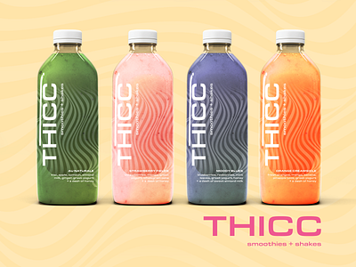 THICC smoothies + shakes beverages cute logo design packaging packaging design smoothie smoothies