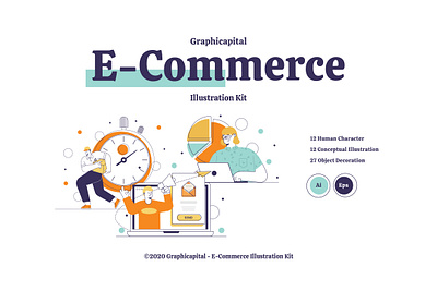 E-Commerce Illustration Kit character characterdesign design ecommerce ecommerce app ecommerce business ecommerce design flatdesign illustration illustrations landing landingpage landingpagedesign landingpages page template uidesign vector vectorillustration website