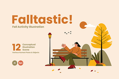 Falltastic Illustration Scenes autumn character characterdesign design fall festival flatdesign illustration illustrations landing landingpage landingpagedesign landingpages october page template uidesign vector vectorillustration website