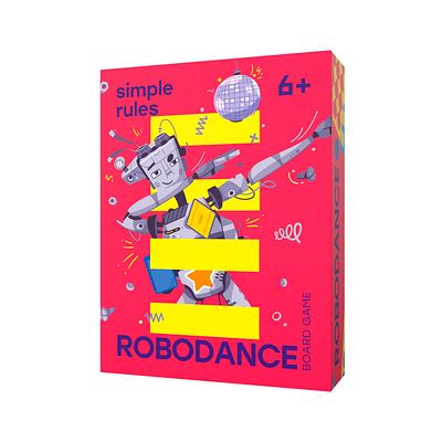 "Robodance" Board Game cartoon character design funny future futuristic illustration robot tech vector