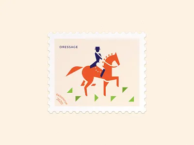 Dressage brand branding dressage horse illustration logo mark postage stamp rider sport vector