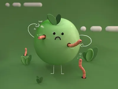 apple guy 3d c4d illustration monsters octanerender