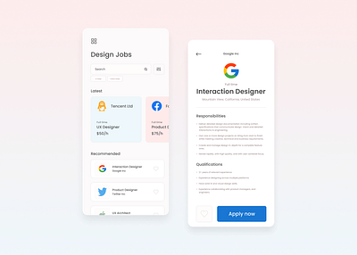 Design Jobs - Mobile App app appdesign branding design figma illustraion interface jobs mobile app mobile ui typography ui ui design uidesign uiux ux ux design uxdesign uxui webdesign