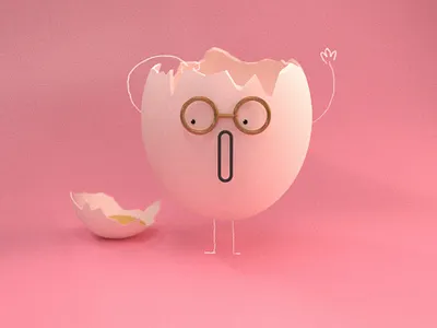 Egg man c4d cute egg illustration kawaii monsters octanerender