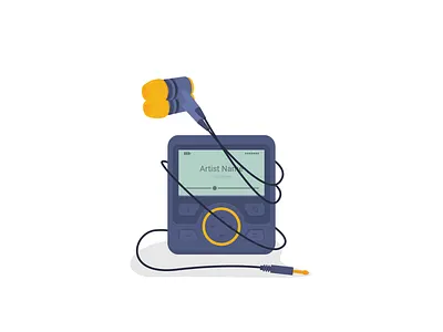 MP-3 player design flat illustration player vector