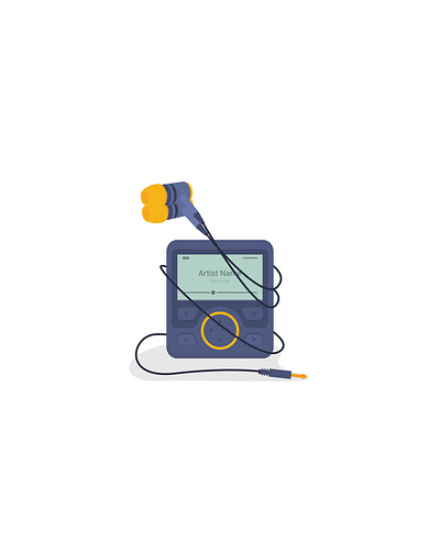 MP-3 player design flat illustration player vector