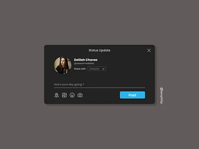 Status Update dailyui dark theme figma simple ui design ux