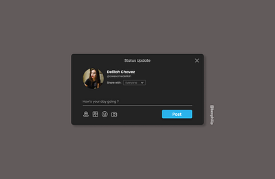 Status Update dailyui dark theme figma simple ui design ux