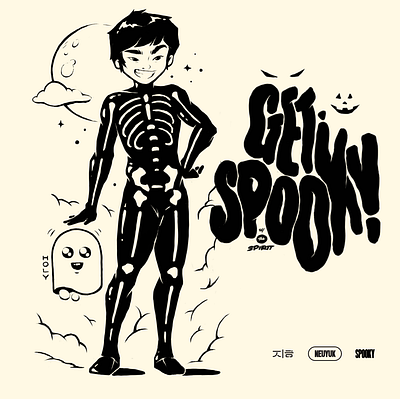 Get Spooky applepencil blackandwhite characterdesign customtype design digitalart drawing halloween hand lettered illustration ipadproart lettering procreate spooky typography