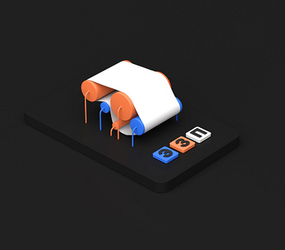 Illustration for landing 3d cinema4d design illustration photoshop ui