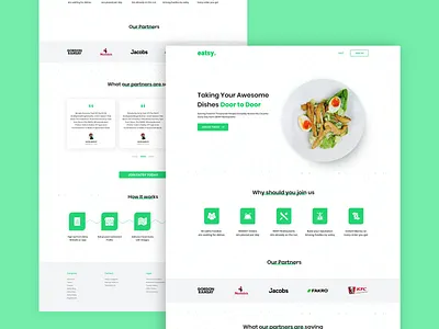 Food Delivery Service Landing Page clean concept delivery delivery service food green landing page minimal ui ux ux design website website design