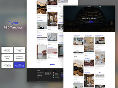 Elysa Blog Web Template business design digital landing landing page marketing page template web web design web template website