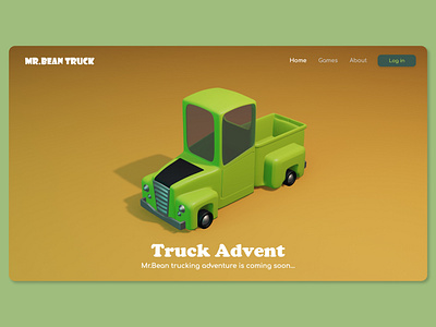 Mr.Bean Truck Adventure 3d 3d game 3d landing page 3d website adventure bean blender concept game game concept game design game landing page game website games mr bean truck game web web design web game website concept