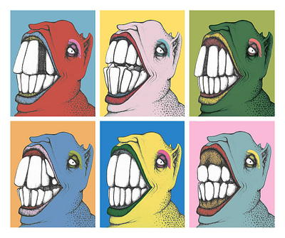 Smile creature dentist editorial editorial design editorial illustration illustration kids molar monster new york times ny times nyt pen and ink pop art rainbow smile teeth tooth warhol