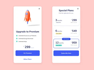 Subscription Plan app design dribbble illustration plans pricing plan subscriptions ui ux upgrade visual design