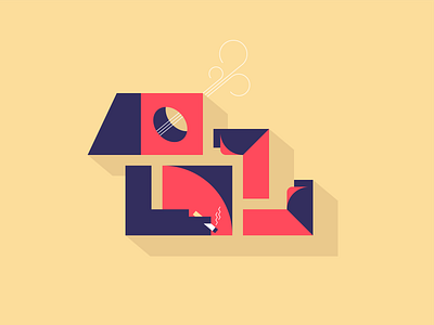 Chillin' adobe cigarette geometric illustration illustrator simple