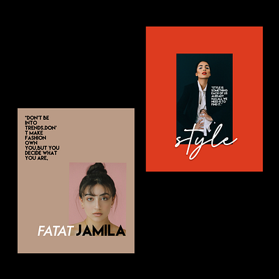 magazine posters branding design flat flyer girl minimal model orange typography vouge