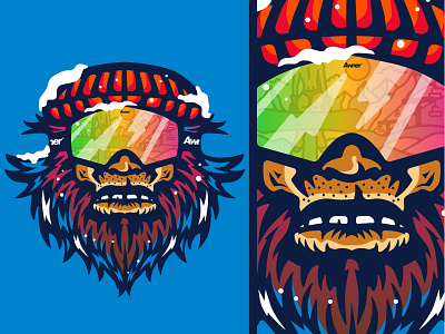 Squatch on the Slopes! beanie sasquatch skiing snowboard snowboarding squatch