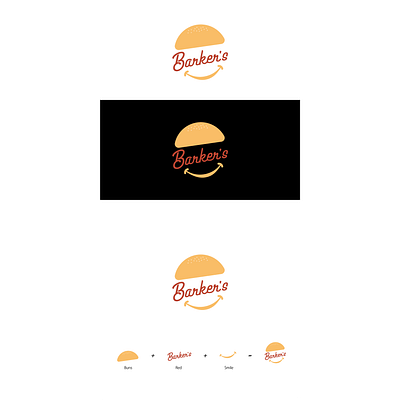 Barker's Burger Logo Concept design fastfood flat hamburger logo logodesign logos minimal