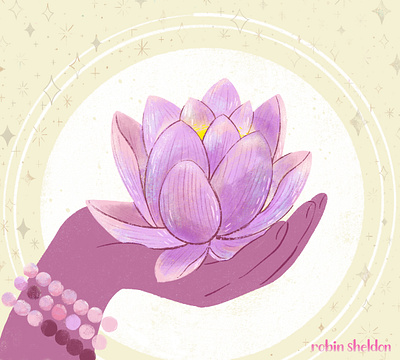 Sam Drinkwater Yoga and Meditation digital digital art hand illustration lotus lotus flower meditation robin sheldon yoga