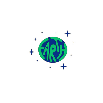 earth sparkle illustration art blue color design drawing earth environment green illustration illustrator letters space sparkle stars type vector vectorart