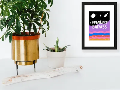 Feminist Bad Ass, Equality, Down with the Patriarchy abstract animation art branding design feminist graphic design icon illustration illustrator lettering logo minimal quote art