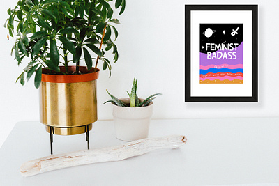 Feminist Bad Ass, Equality, Down with the Patriarchy abstract animation art branding design feminist graphic design icon illustration illustrator lettering logo minimal quote art
