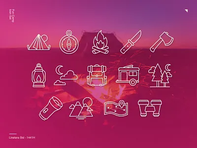 Fun Camp Icon Set for sale icon icon design iconography icons illustration ui vector