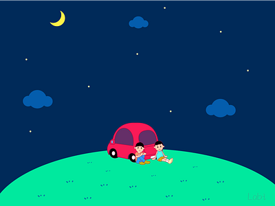 night scene car illustration design illustrations moon night night scene