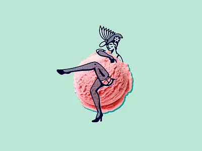 Cancan Icecream abstract adobe illustrator branding cancan dance design dessert digital art double meaning flat icecream illustration minimal vector wit