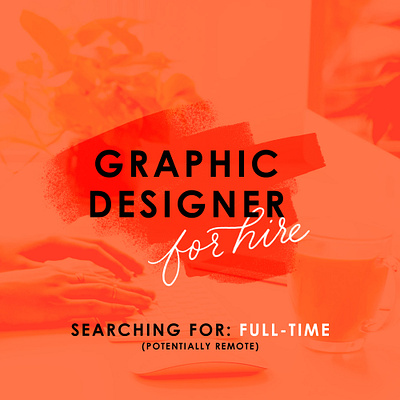 Seeking: Full Time Graphic Designer Position! advertising book cover design branding digital design digital illustration for hire full time full time job graphic design graphic designer job jobs jobsearch layout lettering photo manipulation social media