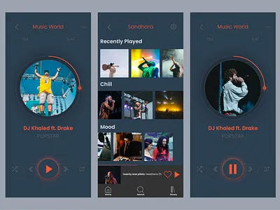 Let's listen to musics. app design design app mobile music ui