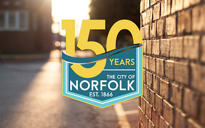 City of Norfolk NE 150 Celebration Logo city branding design logo vector